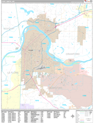 Fort Smith Wall Map Premium Style 2024